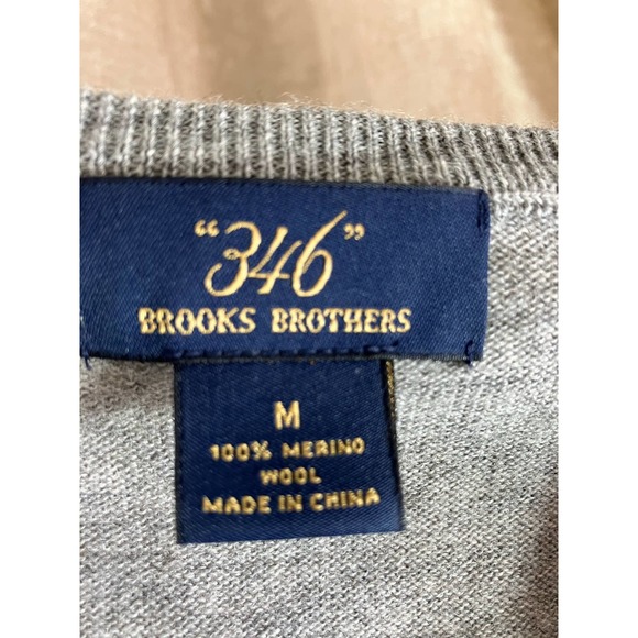 Vintage Brooks Brothers Merino Wool Argyle Sweater Medium - Picture 3 of 5